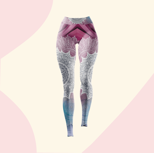 White Mandala Gradient Yoga Pants Leggings