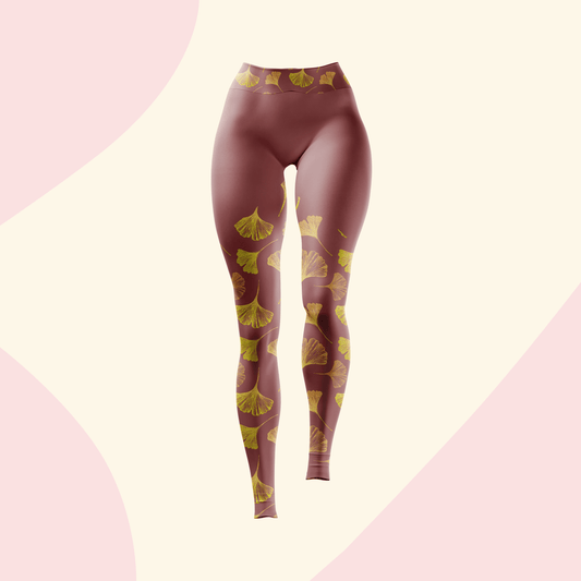 Ginkgo Fleur Yoga Pants Leggings