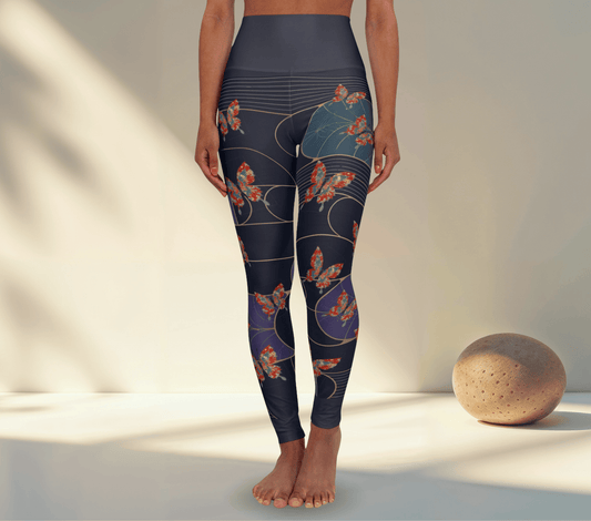 Brit Aelira Butterfly Leggings for Women Waist Stretch Fit Yoga Activewear