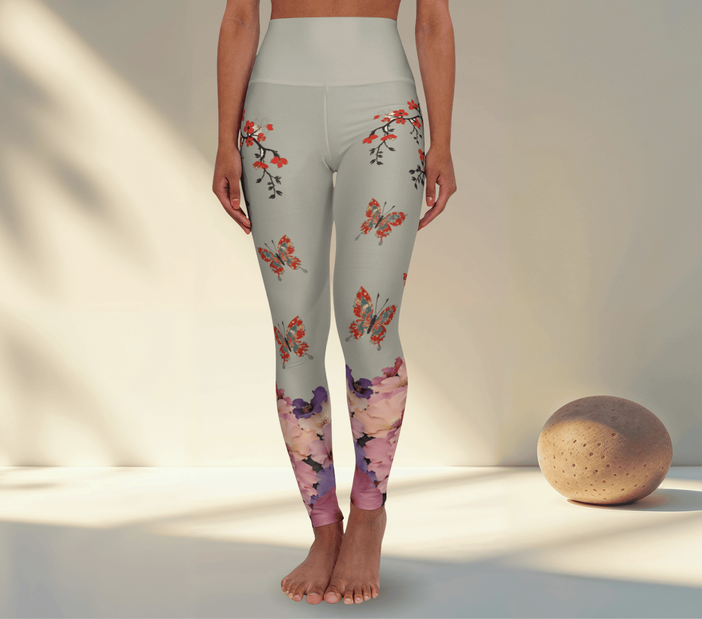 Oceana Butterfly Blossom Leggings Floral Yoga Pants WellAura Activewear