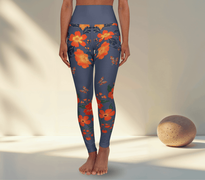 Opelia Floral Leggings for Women Waist Stretch Fit Yoga Activewear