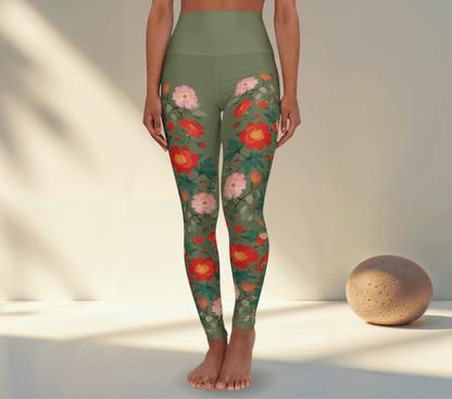 Misha Flower Leggings Stretch Waist Yoga Pants for Women