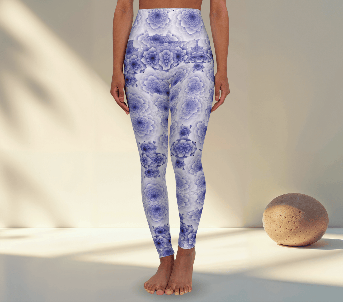 Rain Lavender Floral Yoga Pants Leggings for Women