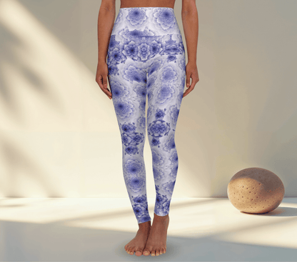 Rain Lavender Floral Yoga Pants Leggings for Women
