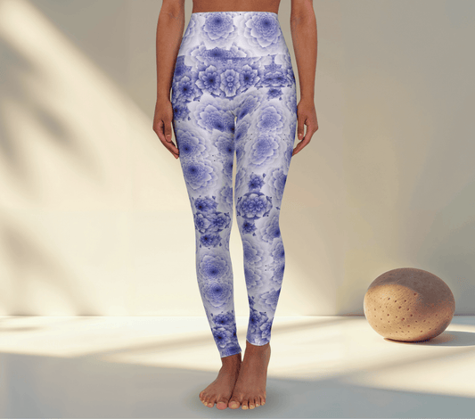 Rain Lavender Floral Yoga Pants Leggings for Women