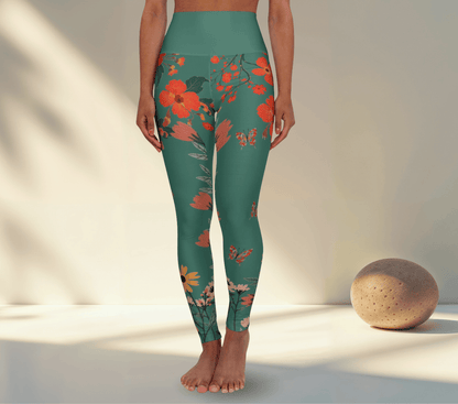 Nist Flower Leggings for Women Waist Stretch Fit Yoga Activewear