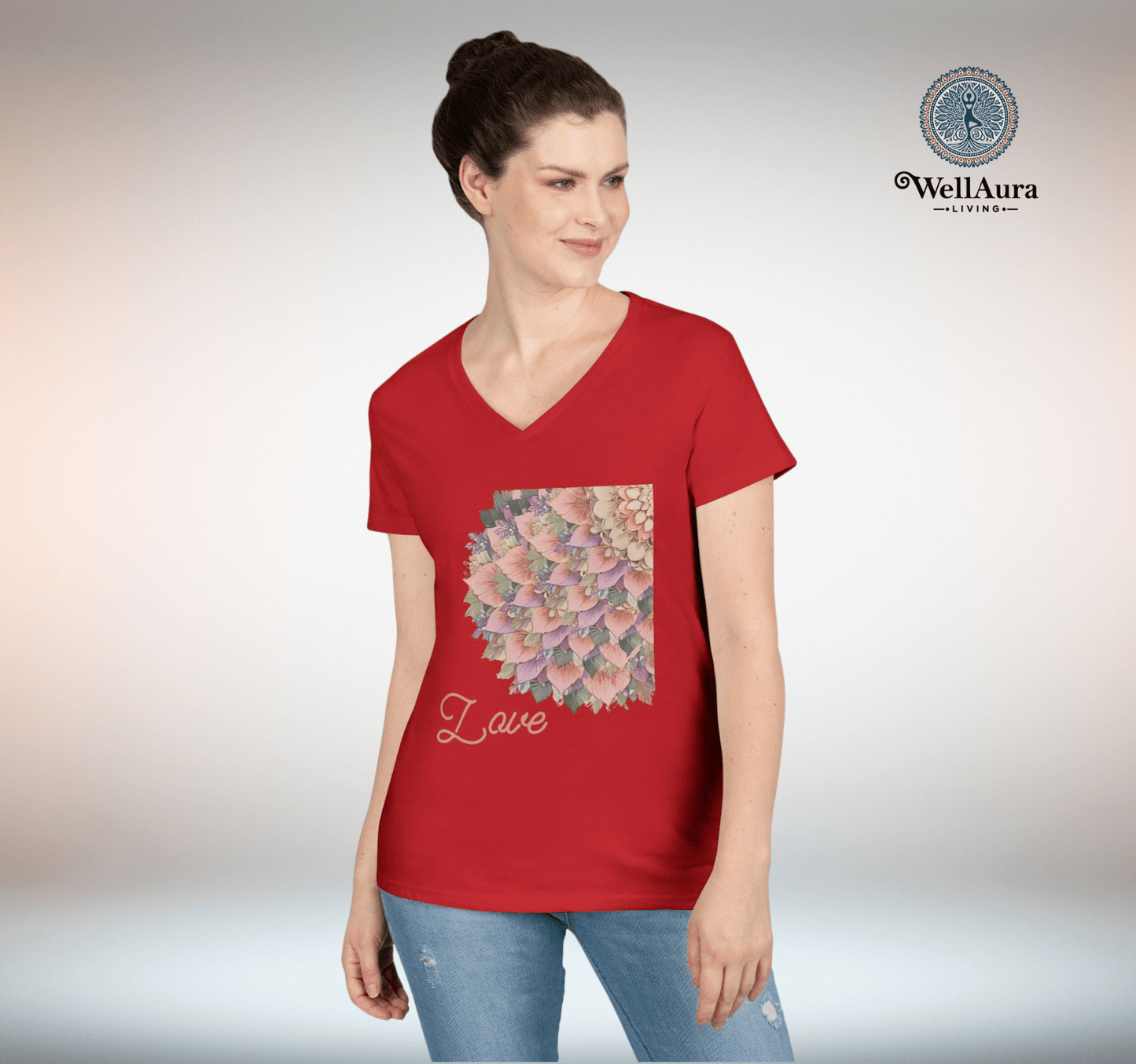 Flashy V-neck T-shirt Yoga Wellness for Women